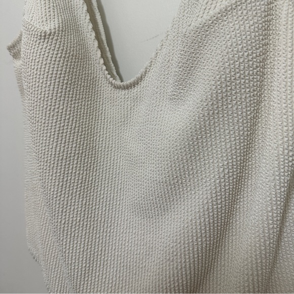 H&M White One Piece High Leg Swimsuit Bathing Suit Padded Cup Women Size XL Swim - Picture 5 of 7